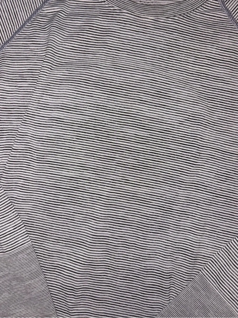lululemon athletica Swiftly Tech Gray and White Striped Long Sleeve Top Size 12